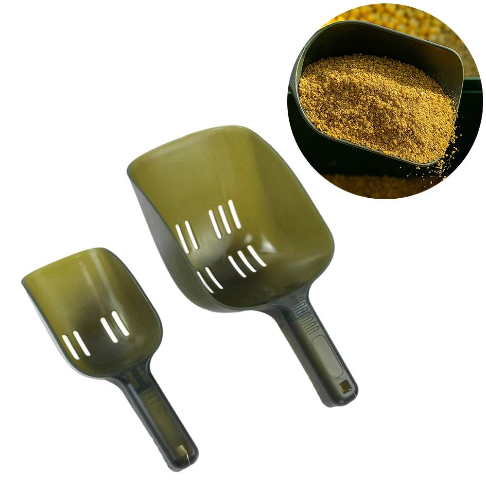 Cuchara de cebo, cuchara de pescador de pesca perforada para cebo molido, bolsa de PVA, cuchara de cebo, pesca de carpa