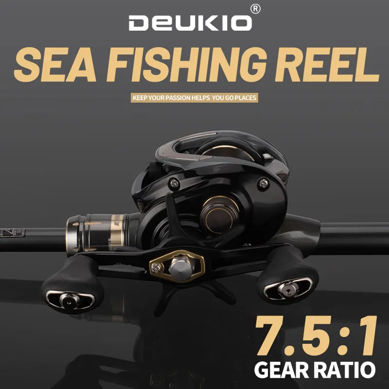 Carrete de pesca DEUKIO 195g ultraligero Baitcasting 7,5:1 relación de engranaje 4 + 1BB 7KG potencia de arrastre Baitcaster agua salada agua dulce - imagen 2