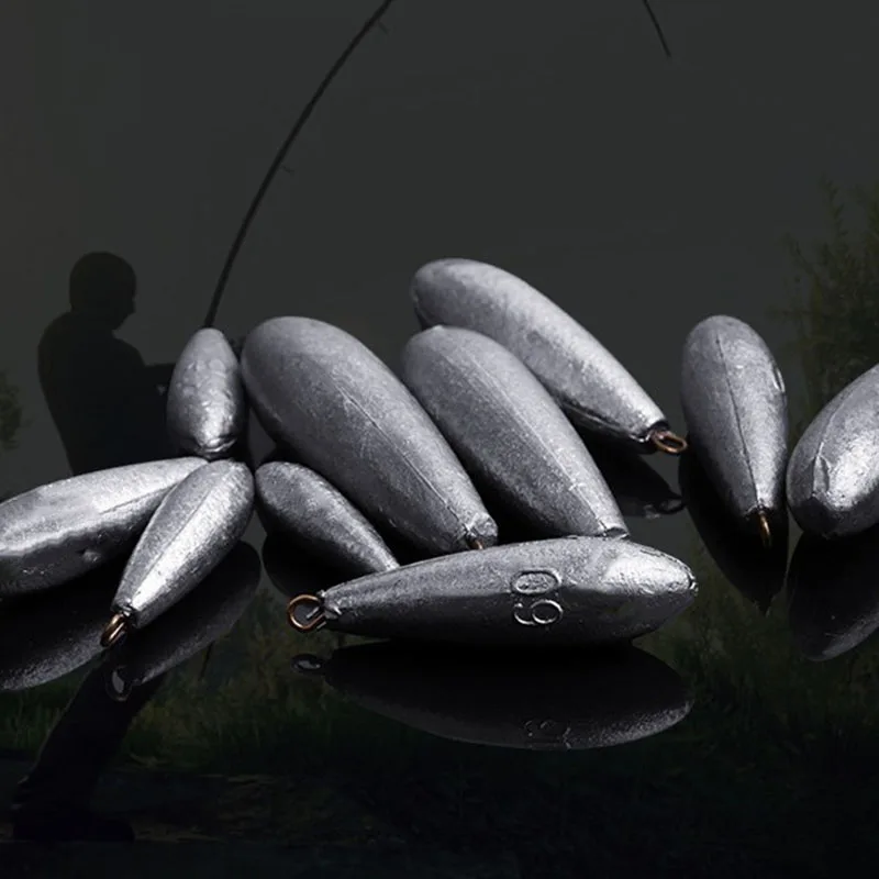 1 Uds 5/10/15/20/25/30/40/50/60/70/80/90/100/120/150/200g pesas de plomo de anillo con forma de hoja de sauce en accesorios de pesca de alta calidad - imagen 5