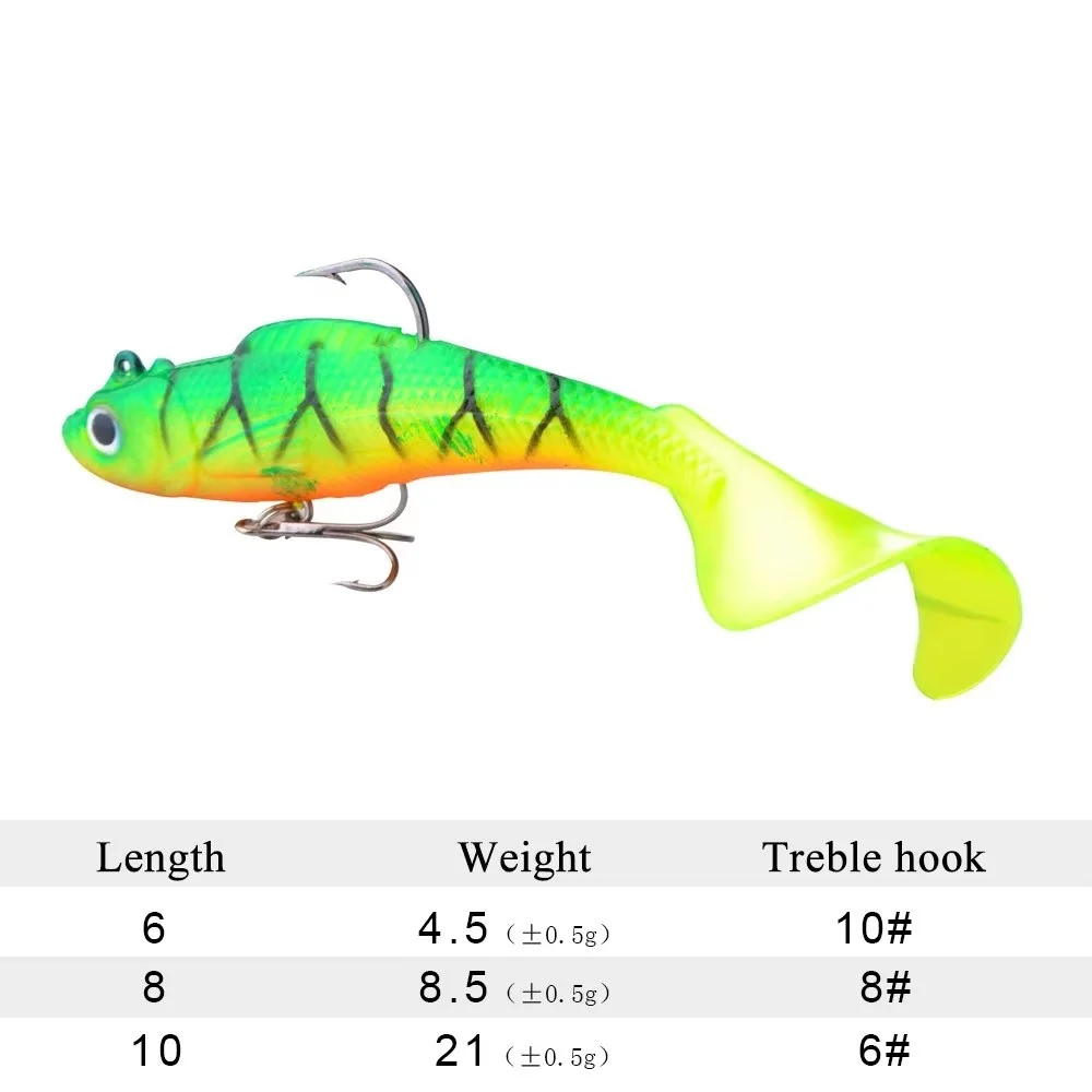FTK 4,5/8, 5/21g cabezales de plantilla cebo de silicona suave Señuelos de pesca larva 6/8/10cm Wobblers hundidos Swimbait cebo de pesca Artificial - imagen 3
