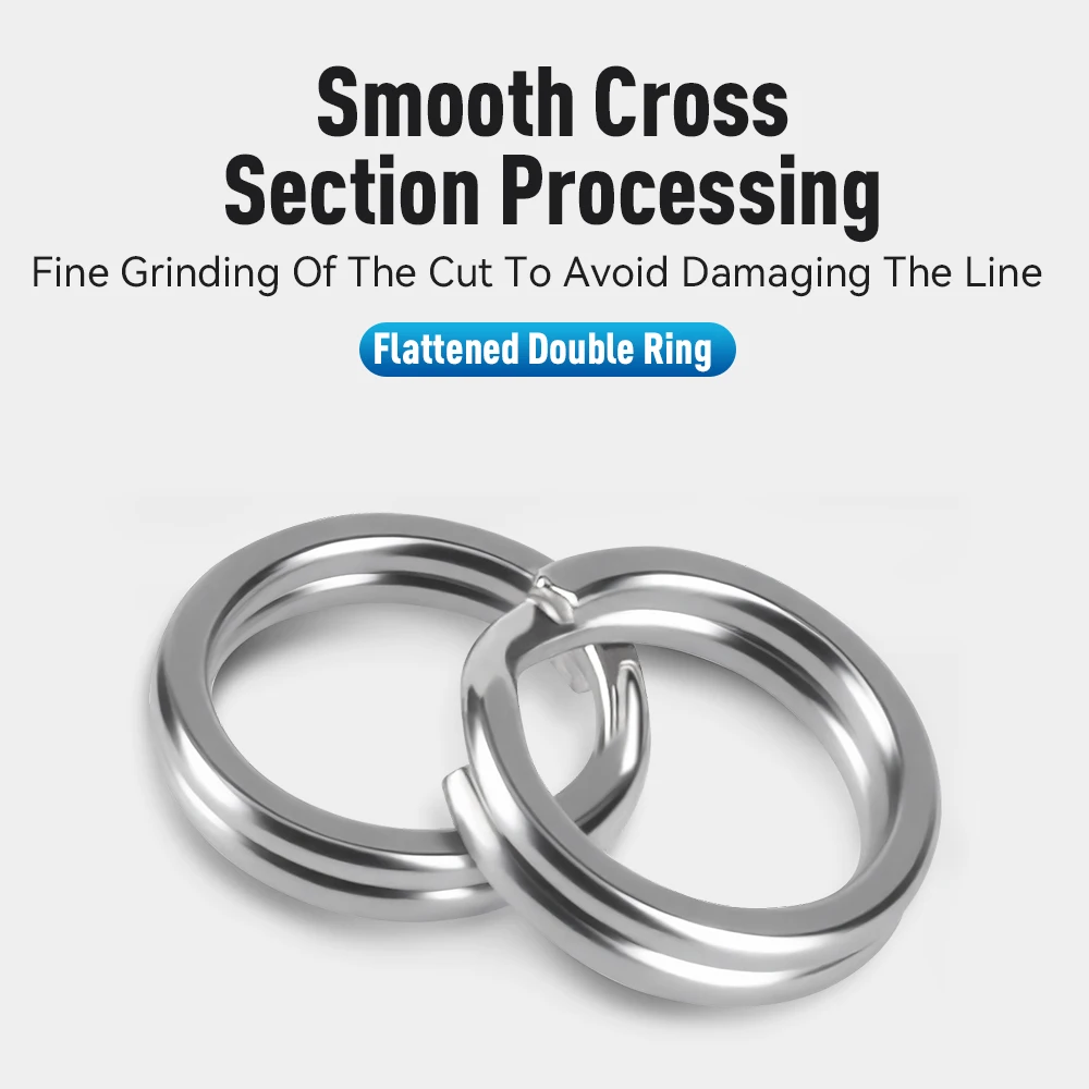 Kingdom 20 piezas GT anillos divididos para pesca en el mar 6 #   7 #   8 #   Aparejos de accesorios de pesca en el mar con doble anillo de acero inoxidable 304 para pesca en el mar - imagen 4
