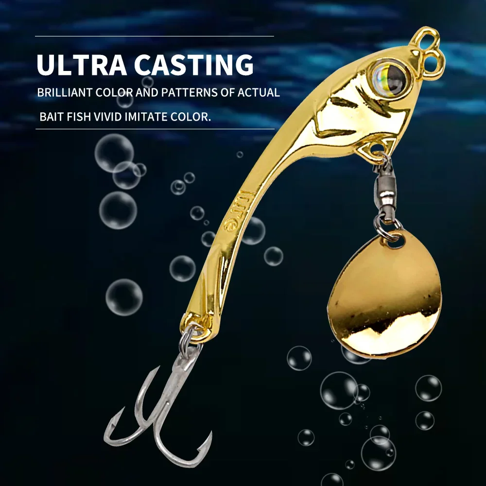 Topline-señuelo de Pesca de Metal Vib, cuchara de arrastre, Wobbler, hundimiento, cebo duro Artificial, accesorios de Pesca, 10g/15g - imagen 4