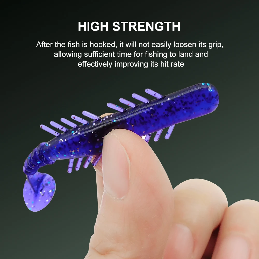 KESFISHING-Señuelos de Pesca BUGSY SHAD de 2,8 ", aparejos de pesca de Lucio, trucha, Isca, ardilla Artificial, Wobbler, cebo blando - imagen 4