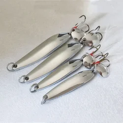 Señuelo de pesca con cuchara dorada y plateada, cebos duros con lentejuelas, Paillette de ruido con pluma para señuelos marinos, herramienta Wobbler Spinner, 1 Uds.