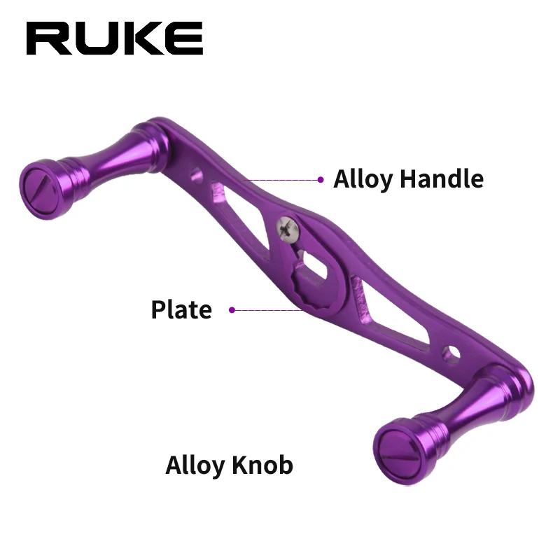 Mango de carrete de pesca Ruke, Material de aleación, perilla de aluminio para carrete de Baitcasting, tamaño del agujero 8*5/7*4mm, accesorio DIY, promoción, precio bajo - imagen 3