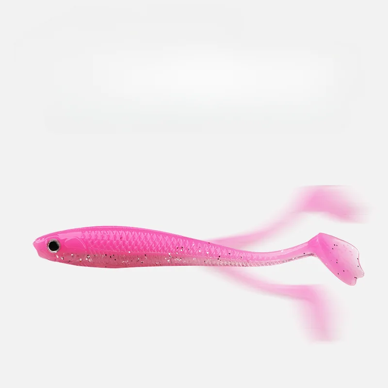 1 Uds 9 Cm 5,3g silicona T cola gusano suave Señuelos de pesca cebos artificiales Bass Jigging Wobblers Swing Swimbait aparejos - imagen 4