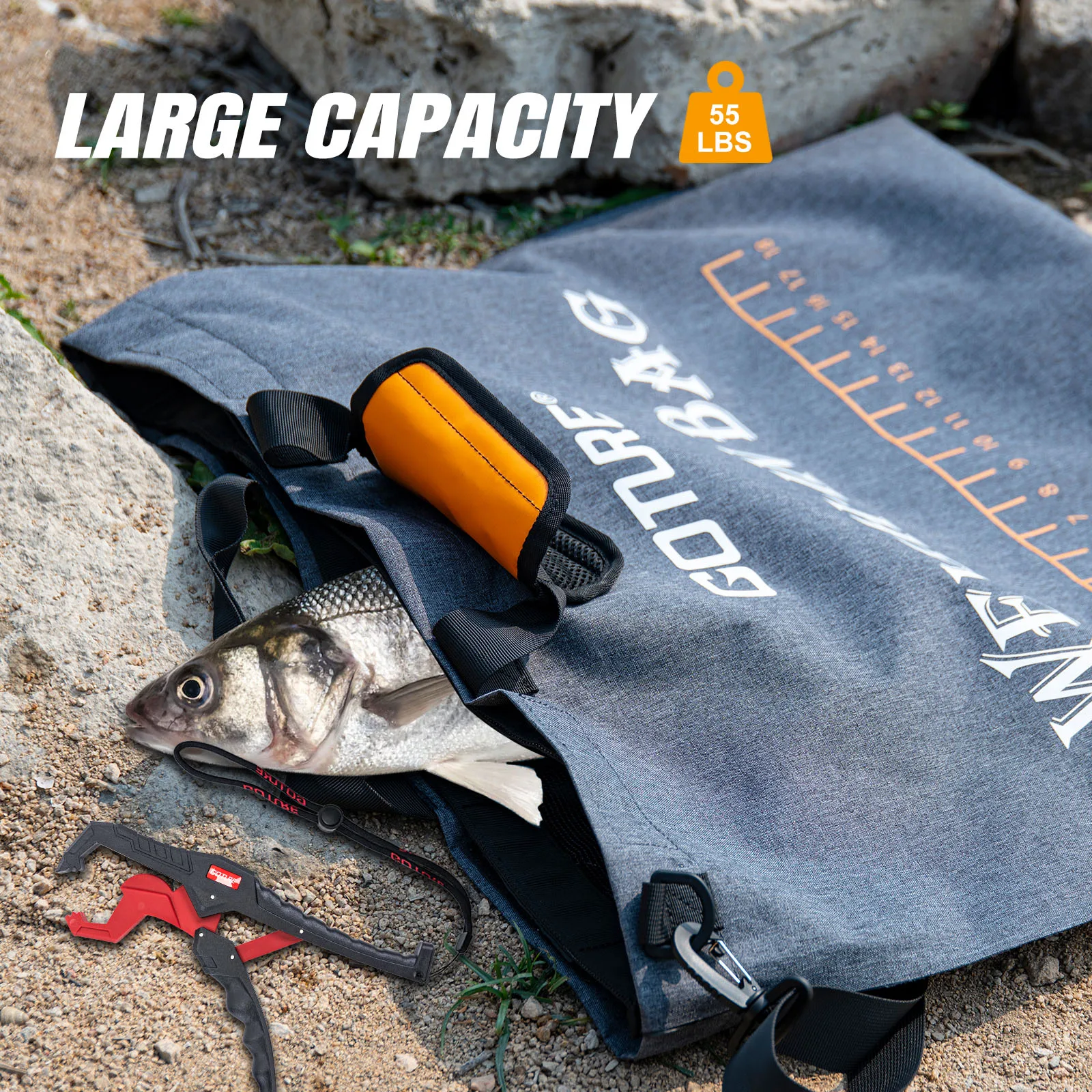 Goture-Bolsa de pesaje ultraligera para pesca, bolsa de captura portátil para torneo, entrega rápida, 65cm x 56cm - imagen 2