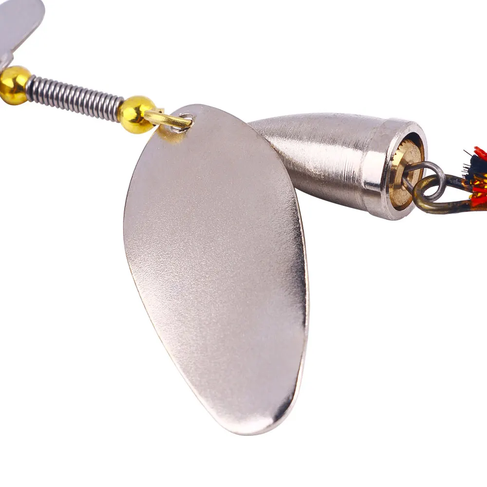 1 unidad/5 uds 9cm 10g cebos giratorios de pesca de lubina plantilla de metal señuelo cebo de pesca Spinner cuchara señuelos aparejos de pesca Zander Walleye pesca - imagen 5
