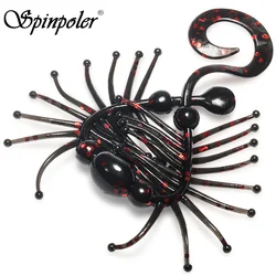 Spinpoler-cebo suave de aparejos múltiples, señuelo de pesca de gusano, Swimbait UV/falda luminosa, larva TPR, aparejos multiusos de natación flexibles