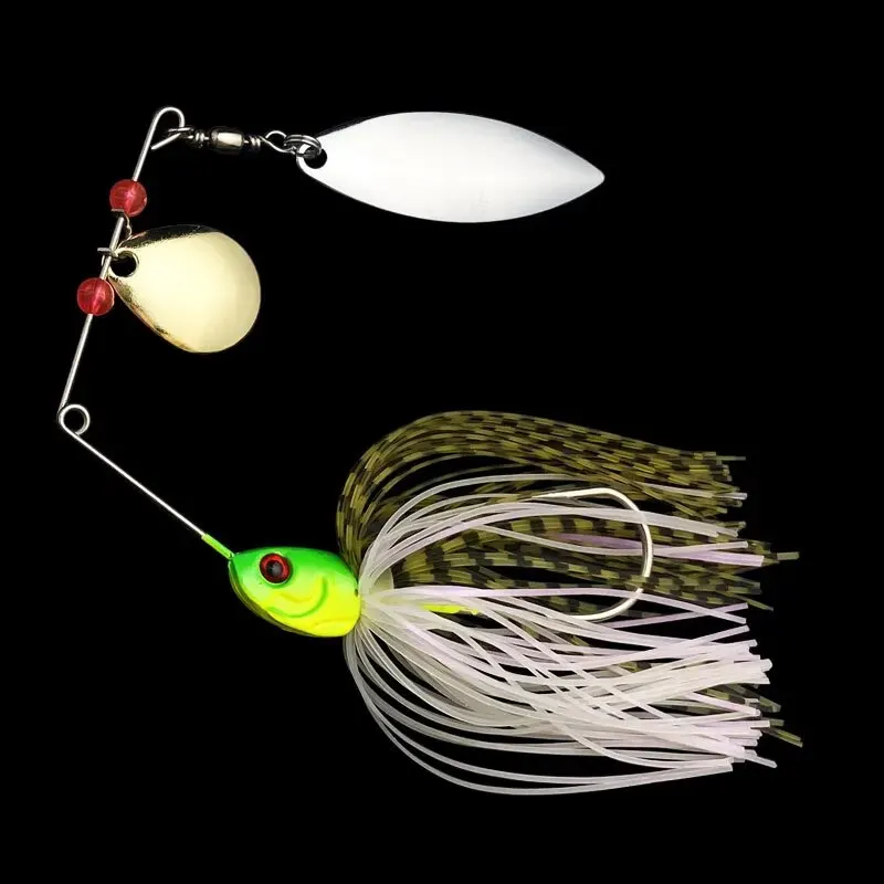 Cebos de bigotes Luya, cebos con purpurina, pirueta, pesca en el mar, cuentas rojas, cebos giratorios combinados con purpurina - imagen 5