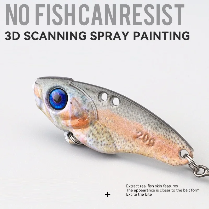 Sea.Yolo-señuelo VIB de 7g, 10g, 14g, 20g, señuelo de pesca vibratorio, cuchara, cebos artificiales, lubina, perca, aparejos de pesca con impresión 3D, 1 Uds. - imagen 5