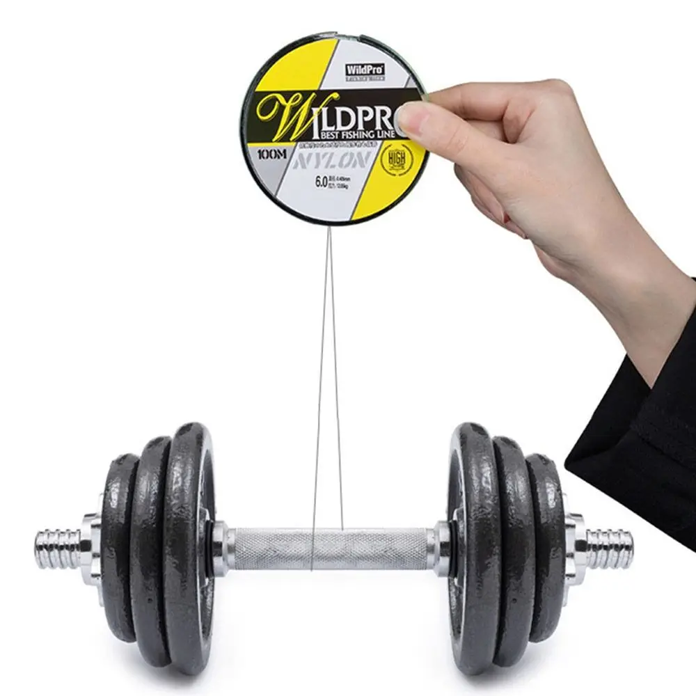 Monofilamento de carbono transparente, cuerda fuerte para pescar, carrete de hilo elástico, cebo de nailon y poliéster, 100M - imagen 4