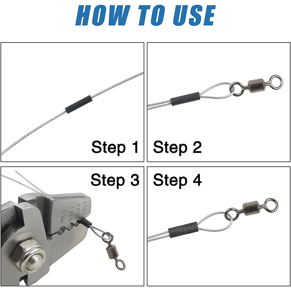 400 Uds. Mangas de engarzado de un solo barril de alambre de pesca, tubo de cobre, manga de bucle de prensado, conector de sedal, aparejos de aparejo líder - imagen 4
