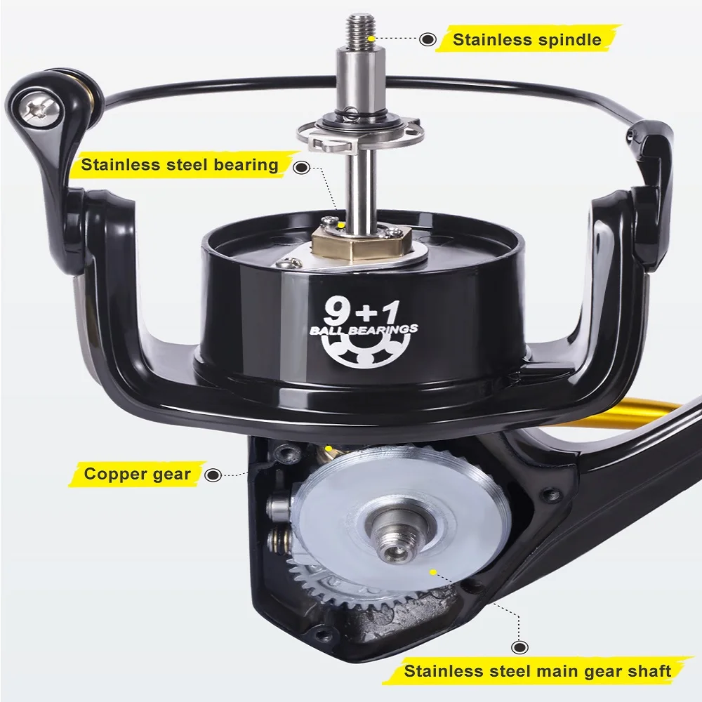 Carrete giratorio Lurekiller Saltist Jigging, carrete de pesca de agua salada de metal de alta velocidad, potencia de arrastre de 35kg, hecho en Japón, 10BB, agua salada - imagen 3