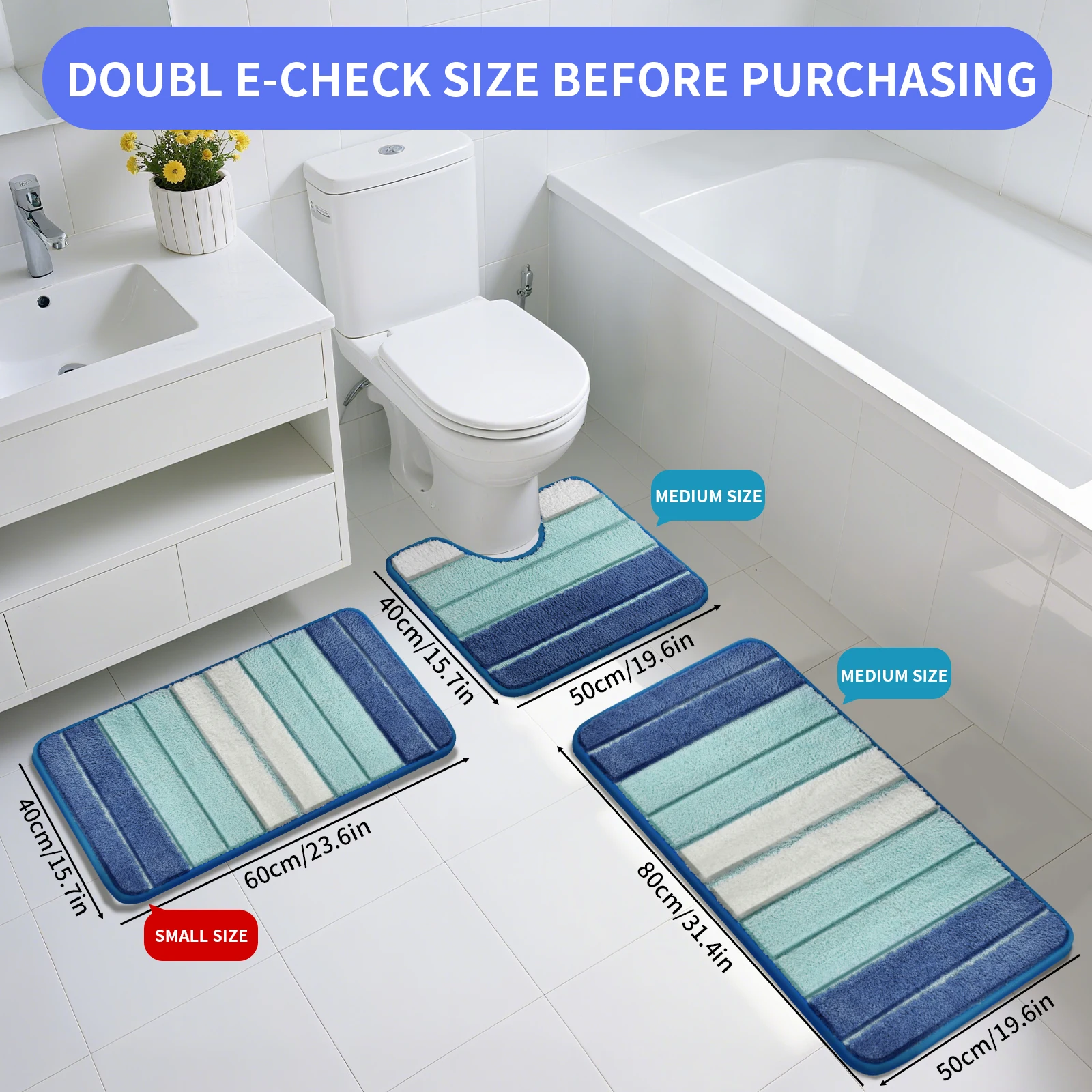 Alfombras antideslizantes microfibra para ducha – Absorbentes extra suaves - imagen 4