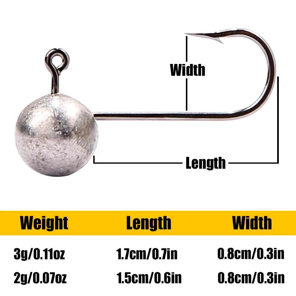 Cabezas de Plomo B&U Esféricas – Jig Head afilado para vinilo - imagen 2