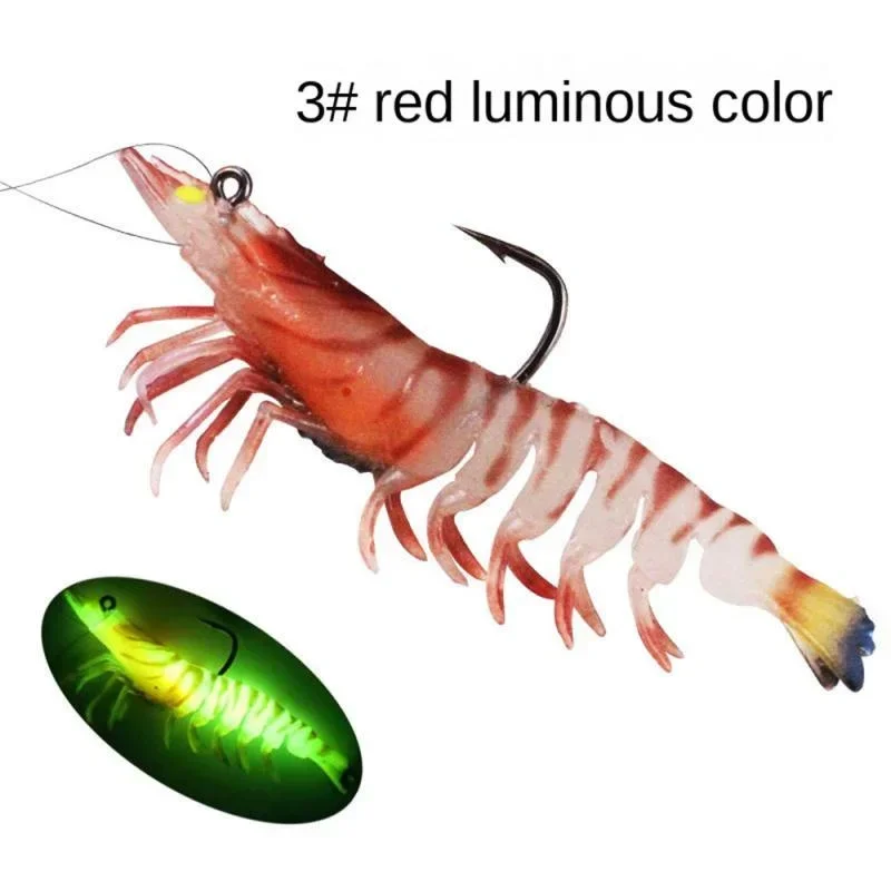 Señuelo de camarón luminoso Artificial, cebo de silicona suave, 1 unidad, 9cm, 12g, con gancho ultraafilado de sobrepeso, Material TPE, accesorios para peces - imagen 4
