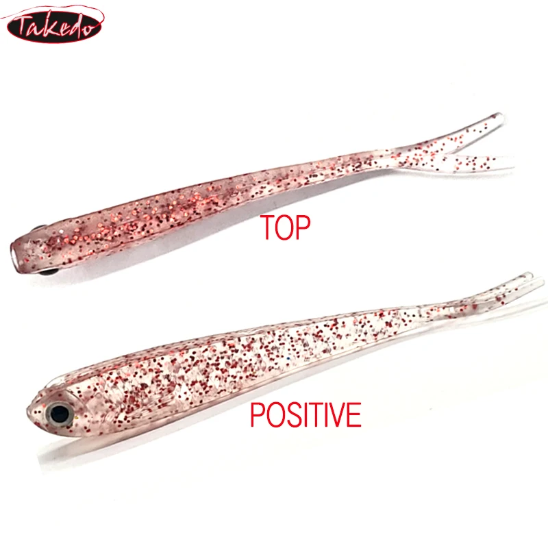 TAKEDO-3D Señuelo de cola de pez de simulación, Swimbait, cola dividida, sábalo, tiro directo, cebo blando para lubina, trucha, luccio, 8cm, 2G, 6 uds. - imagen 3