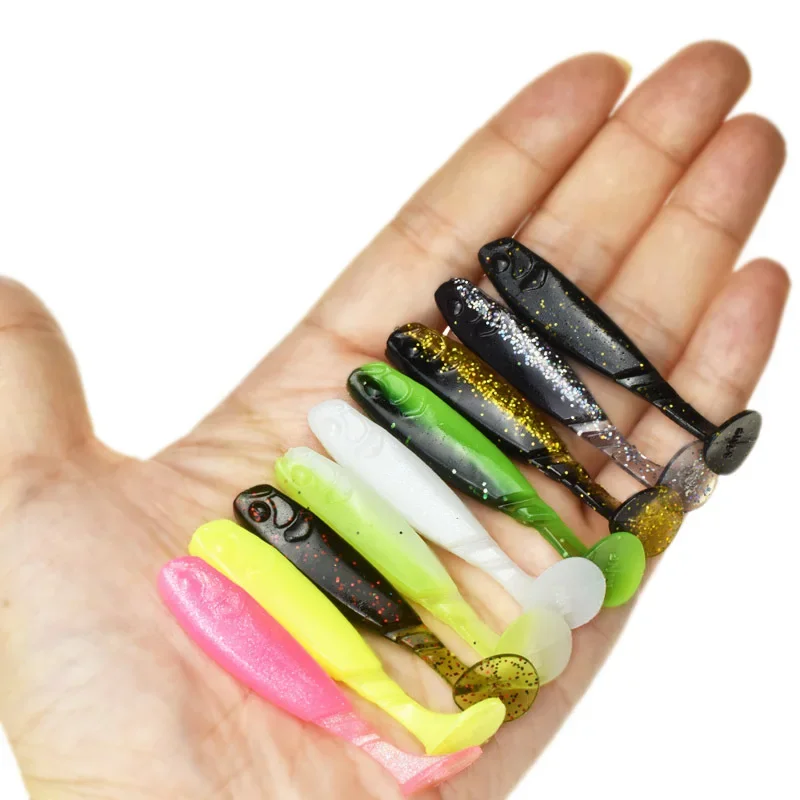 OUTKIT 10 unids/lote Señuelos de silicona pesca cebo suave gusano Señuelos de Pesca Wobblers carpa T colas productos de pesca señuelos para pesca - imagen 2