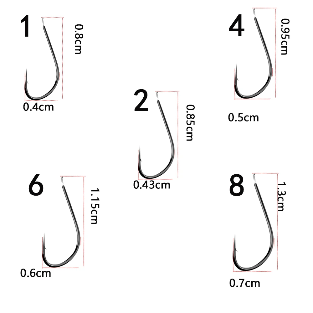 20 piezas 2210 anzuelos de pesca negros, anzuelo con cabeza de anzuelo de agua salada, accesorios de equipo de pesca, anzuelo de carpa para anzuelos de asistencia para peces, mar y Japón - imagen 5