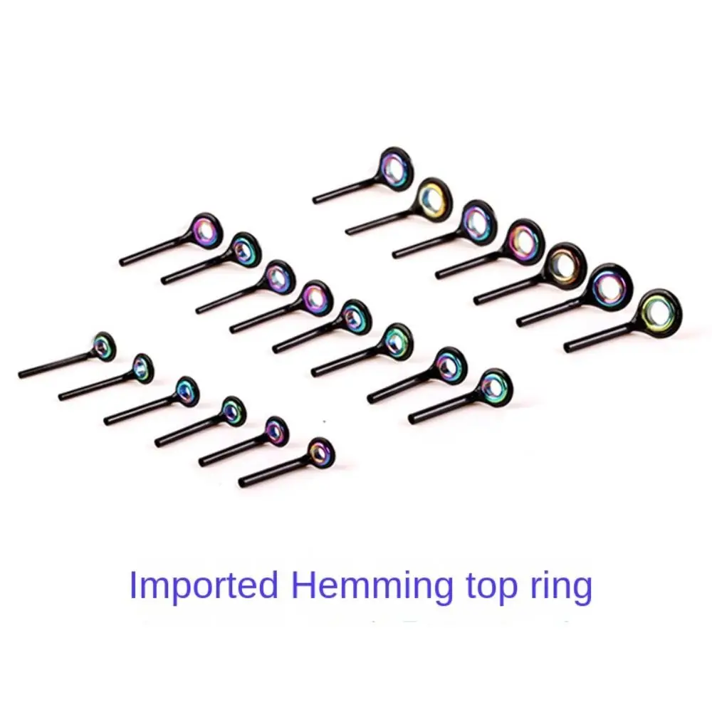 Kit de reparación de anillo de guía de aparejos duraderos, punta de ojo de 5 piezas, varilla de pesca profesional, piezas de acero inoxidable, Círculo - imagen 2