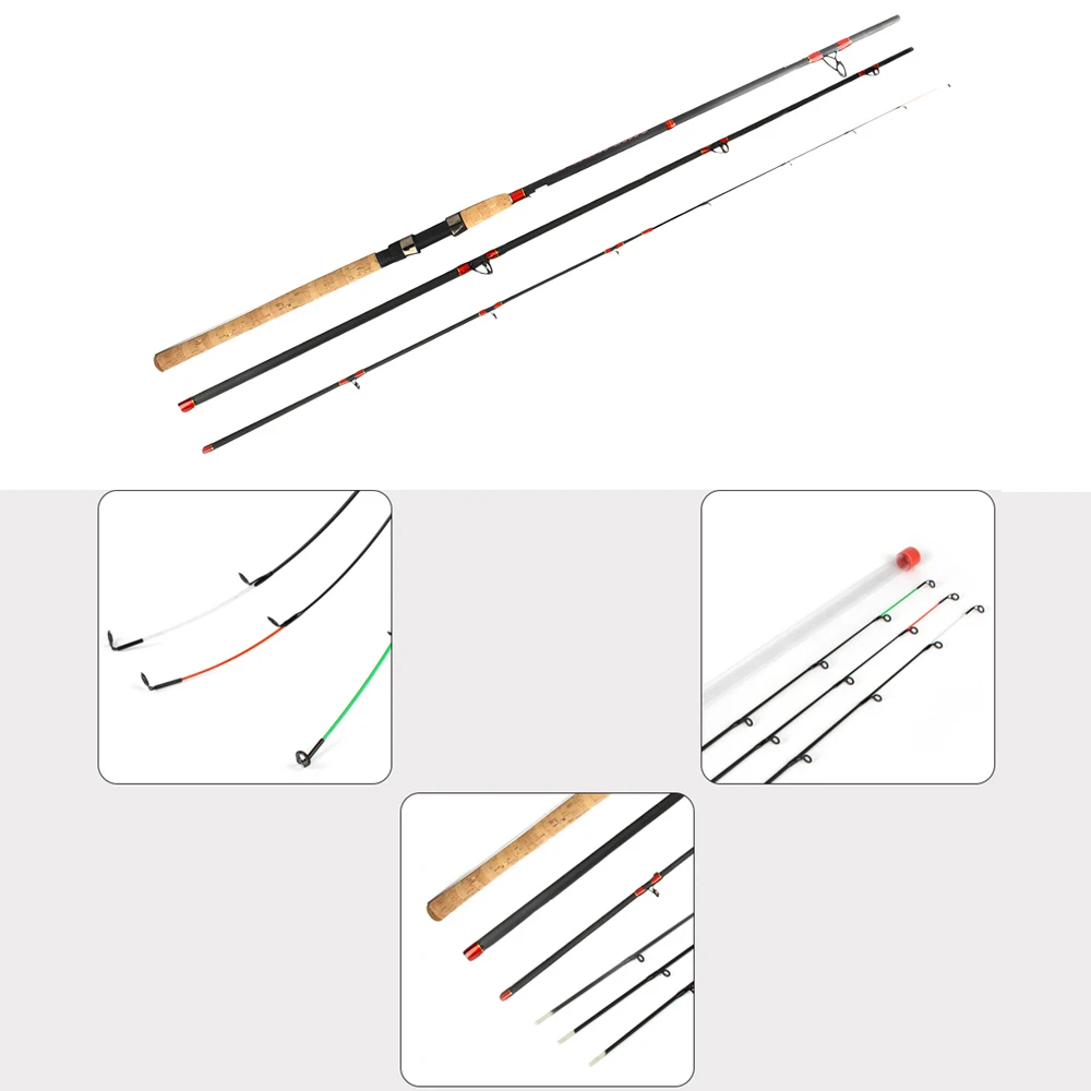 FTK 2-3 uds caña alimentadora de punta superior de vidrio/fibra de carbono M/L/H 30g-120g accesorio de caña de pescar de carpa giratoria - imagen 3