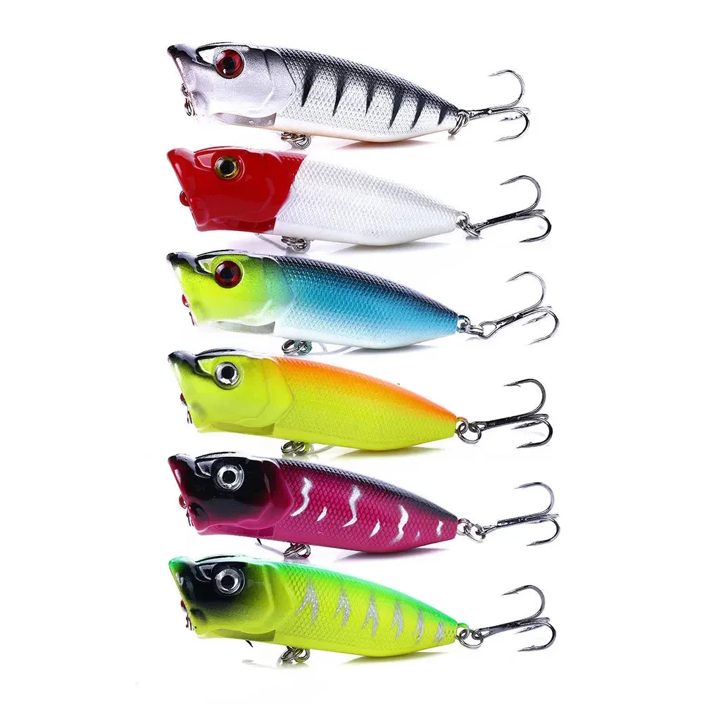 Señuelos de Pesca de 6,5 cm/12g, cebo duro de 6 colores, Wobblers artificiales, aparejos de pesca de plástico con ganchos 6 #, 1 piezas - imagen 5