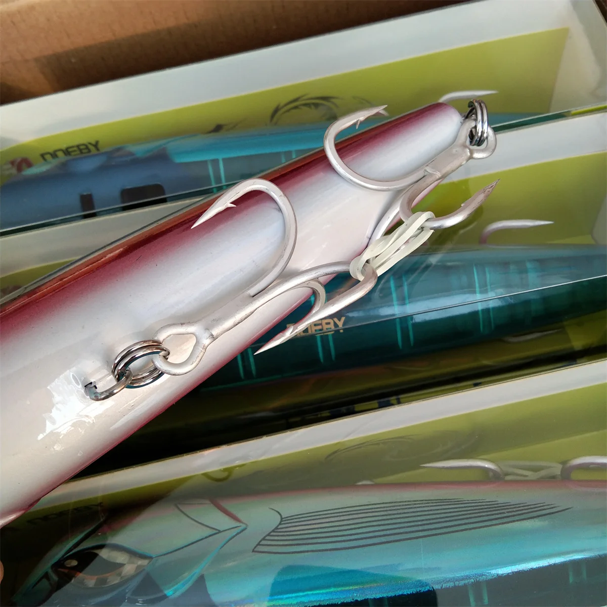 NOEBY 3 uds 19cm 129g Topwater Popper señuelo de pesca Jet Popper cebo duro Artificial para GT atún señuelo de pesca de mar - imagen 5