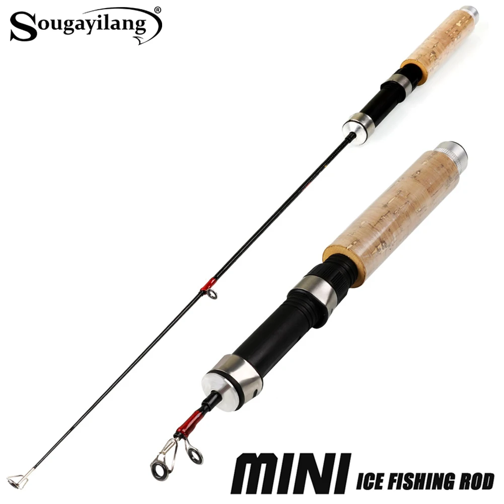 Sougayilang Mini Caña de Hielo Telescópica - Mango Madera Sensible