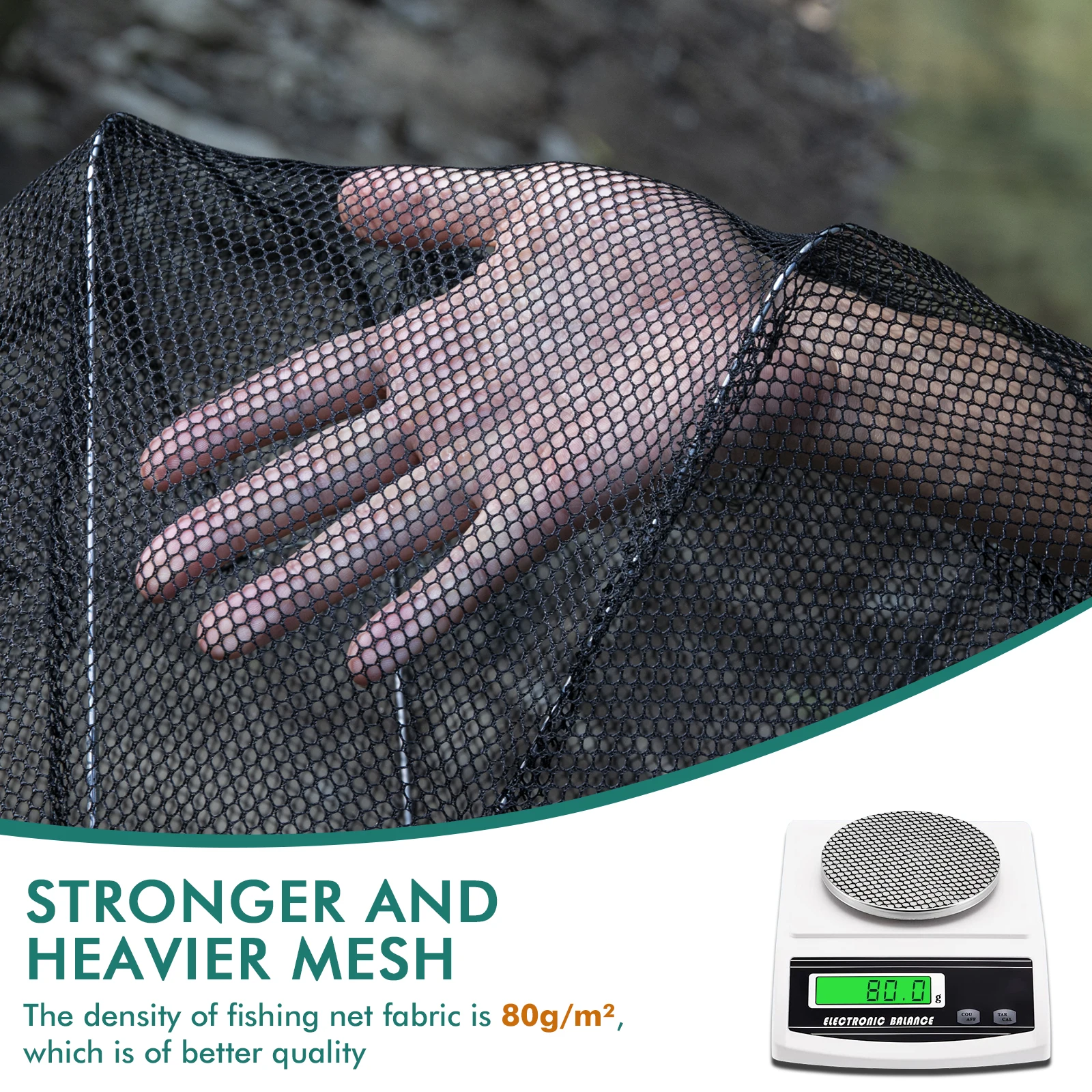 Jaula de red de pesca doblada con 6 agujeros, malla portátil, receptor de cangrejos, fundición de peces, cangrejos, camarones, anguilas fundidas, trampas de pesca - imagen 4