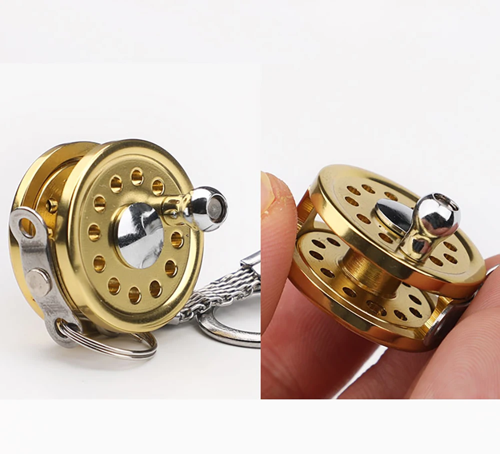 ESFISHING-llavero de carrete de pesca giratorio, accesorio de Metal para coche, novedad de 2022 - imagen 4