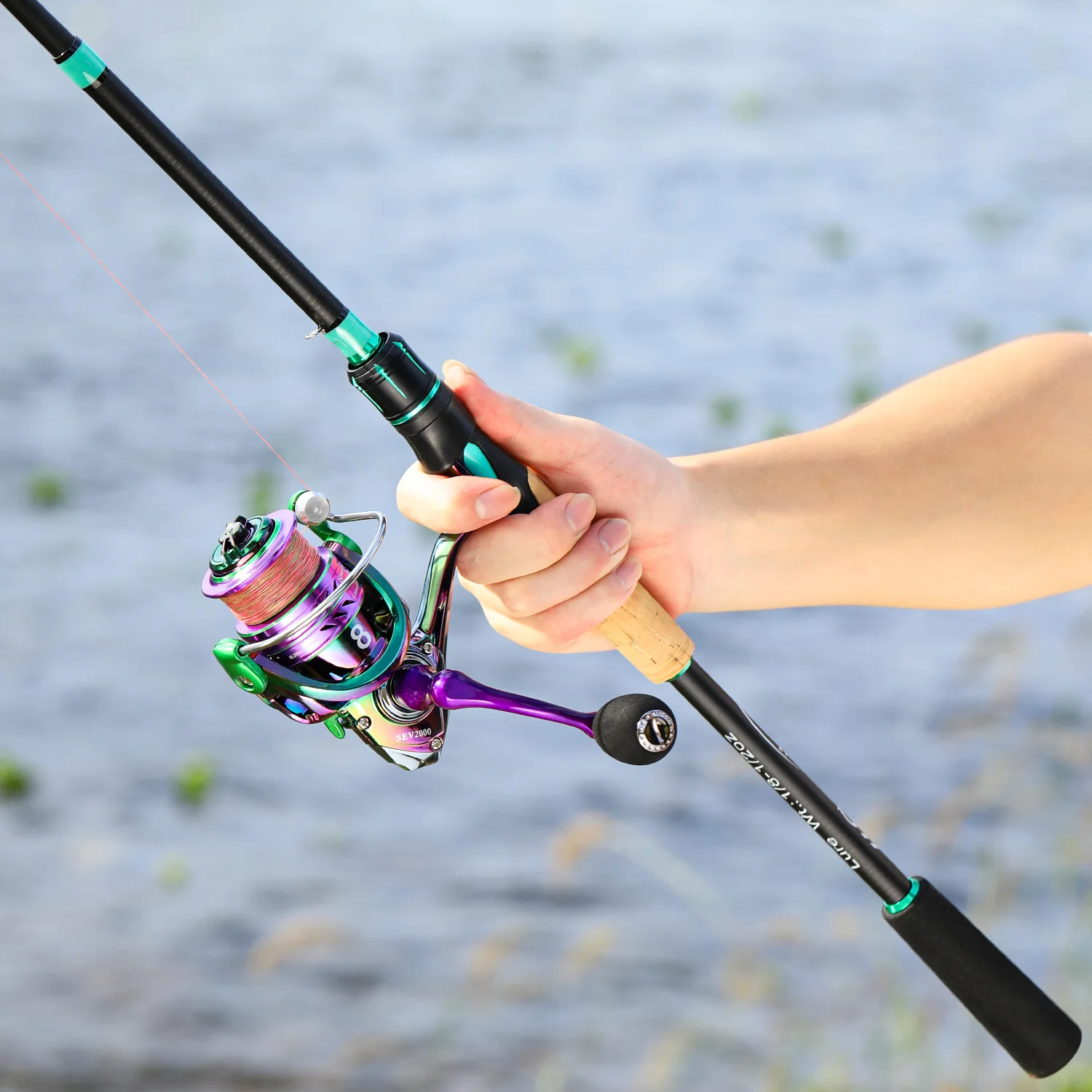 Sougayilang caña de pescar giratoria y bolsa de carrete Kit completo caña de pescar de carbono Max Grag 10kg herramientas de pesca portátiles pesca de basura de lubina - imagen 5