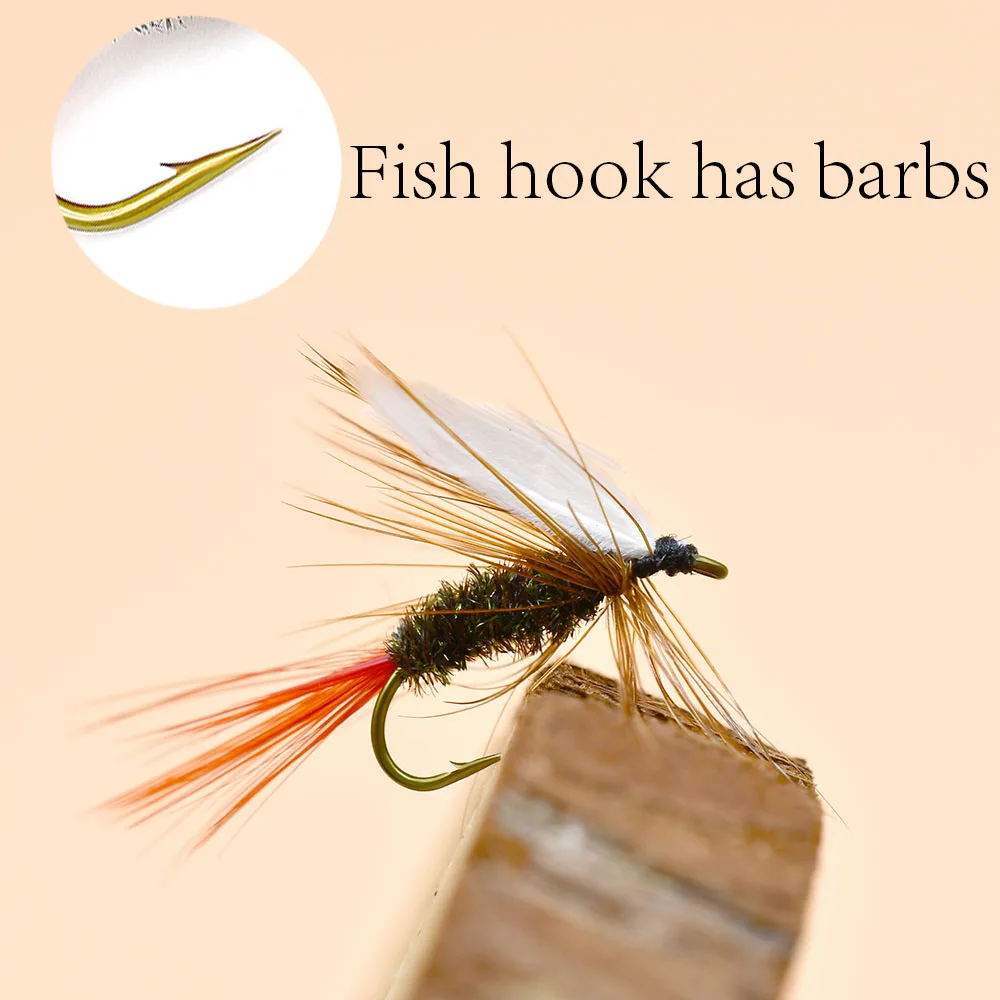 MNFT-piezas de pesca en agua dulce, trucha alada, perca, cola roja, puede volar, ninfa, faisán, Herl, 10 # - imagen 5