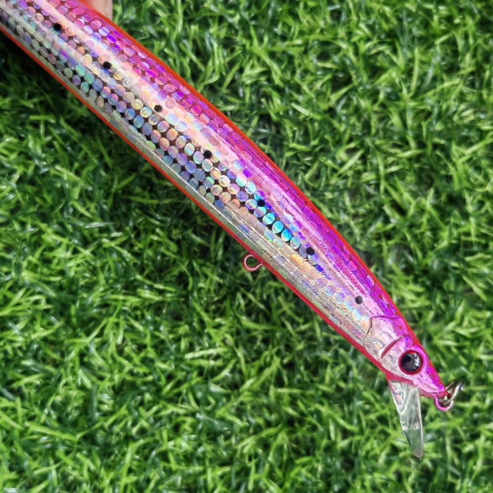 Jerk Minnow 210mm/34g señuelo de fundición larga Minnow flotante Pesca jerkbaits cuerpo acero inoxidable hardcore minnow - imagen 3