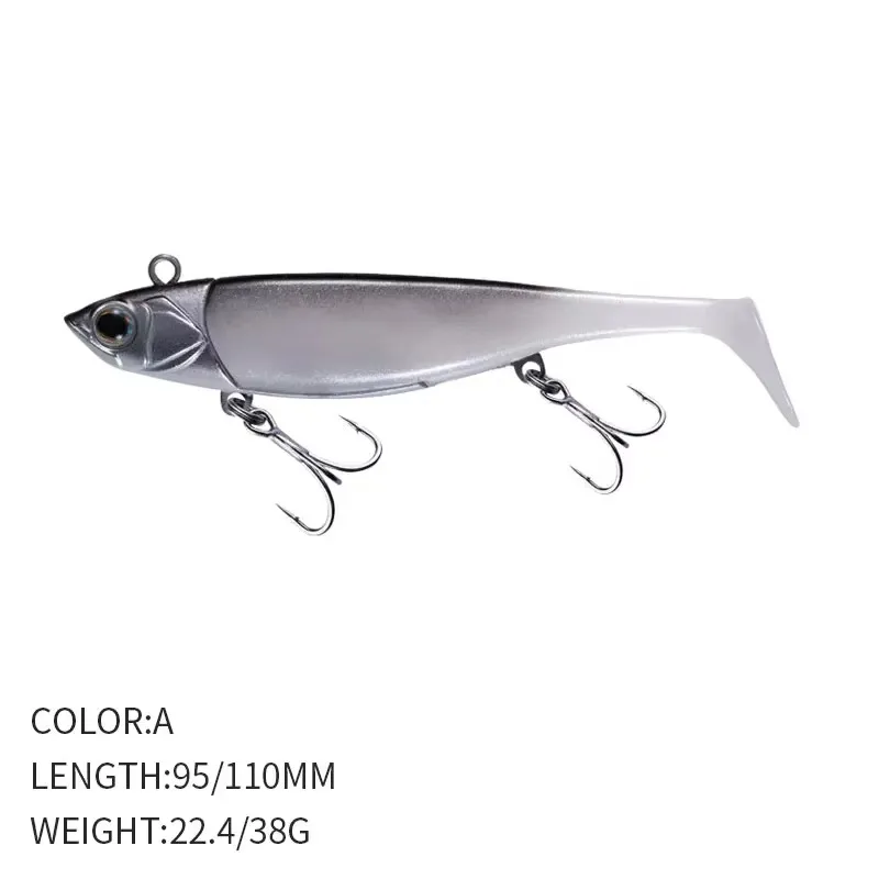 ALASICKA-Señuelos de pesca de 9,5/11cm, 22,4/38g, plantilla de cola en T que se hunde, cebo suave, Wobbler, fundición larga, pesca en agua de mar, trucha, BassDecoy - imagen 5