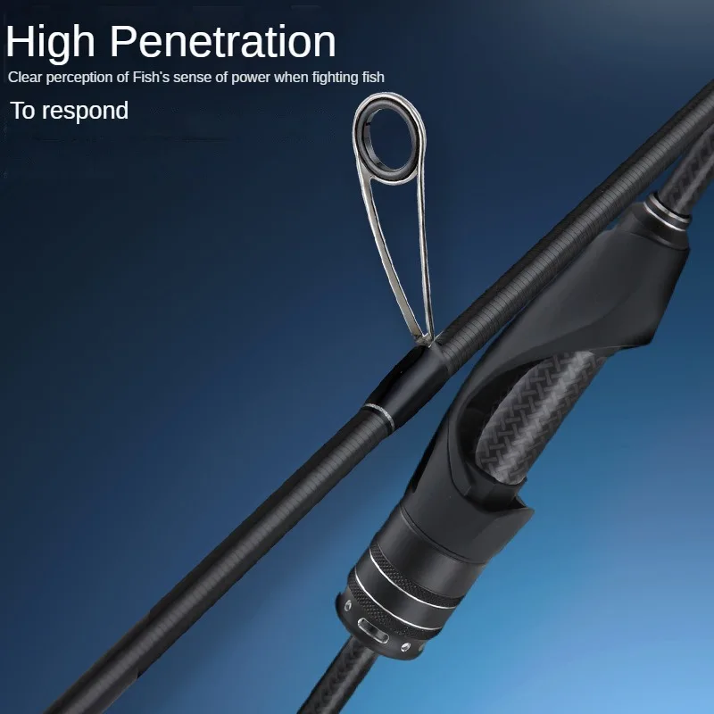 Caña de pescar giratoria de fibra de carbono ultraligera, señuelo rápido, cebo 2-10G peso de línea 10-35LB para estanque de depósito y corriente - imagen 3