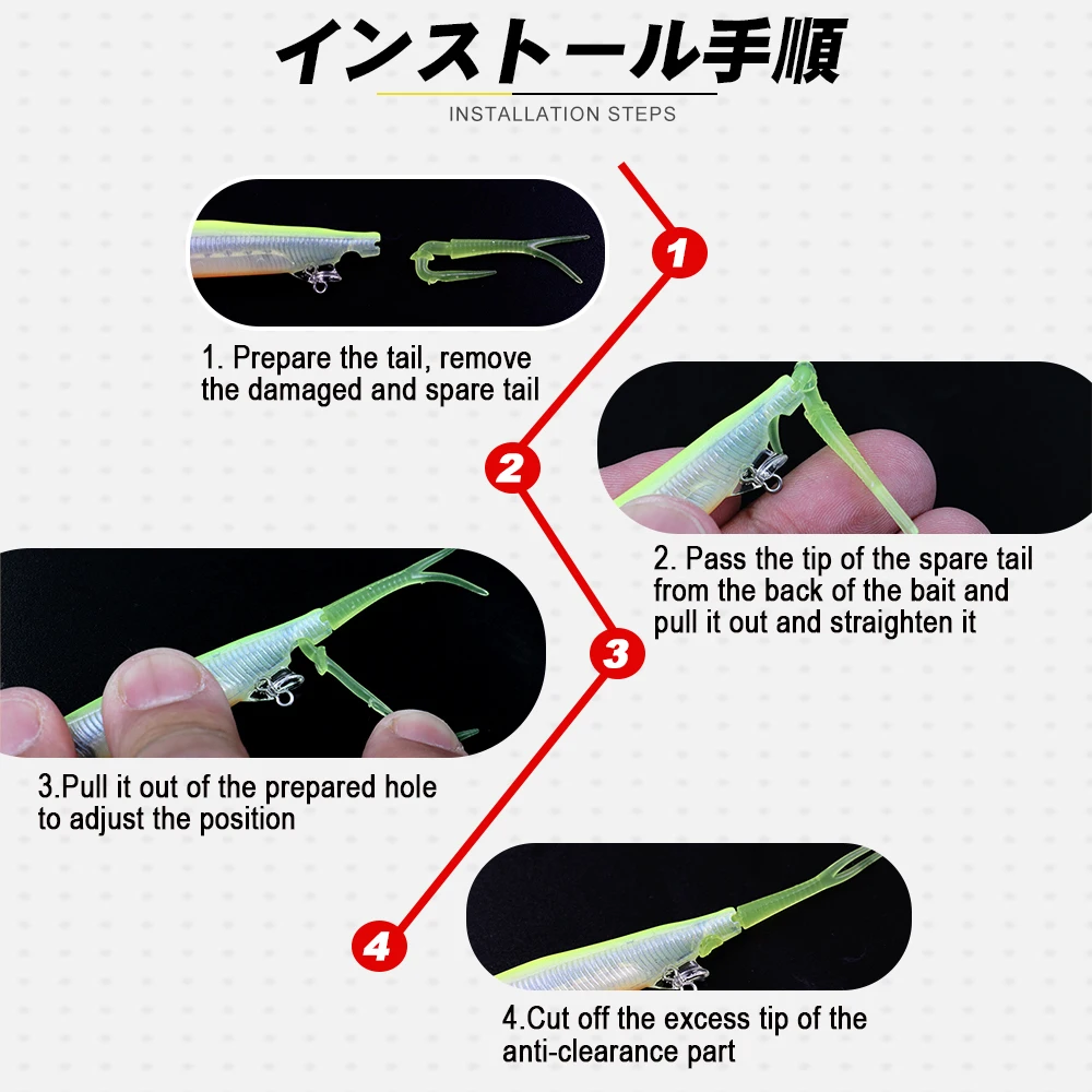 D1 señuelo de lápiz de pececillo suspendido, 65mm, 4g, Jerkbait con 2 colas suaves, andador de superficie para lubina, trucha, Pecsa, accesorios de pesca - imagen 5