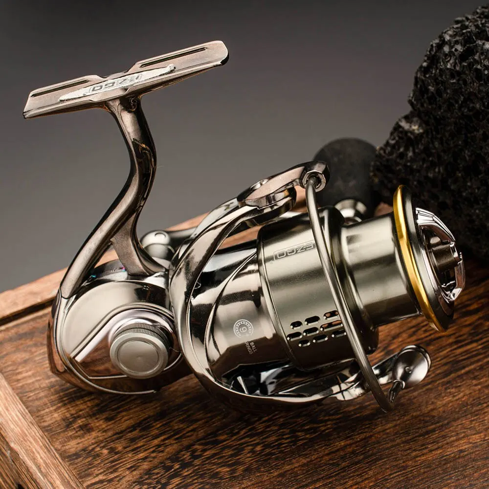 Johncoo-carrete de pesca giratorio con tratamiento anticorrosión, arandela de carbono, arrastre 10Bb, agua salada, cuerpo de Metal - imagen 5