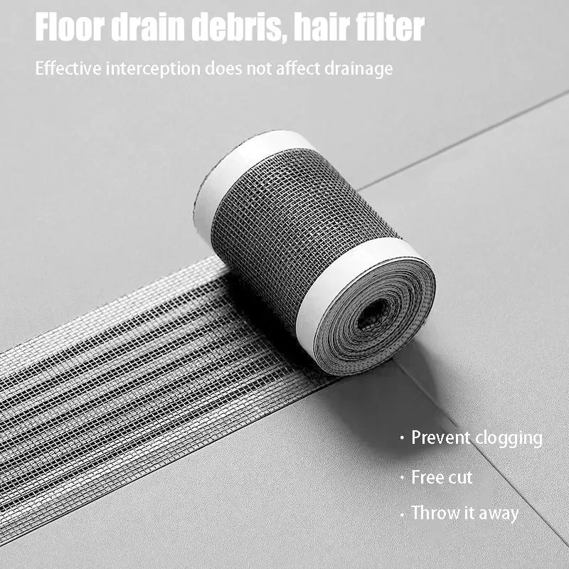 Parche de drenaje de suelo de ducha, reparación de ventana, pantalla de filtro antibloqueo de pelo, enrollado - imagen 2