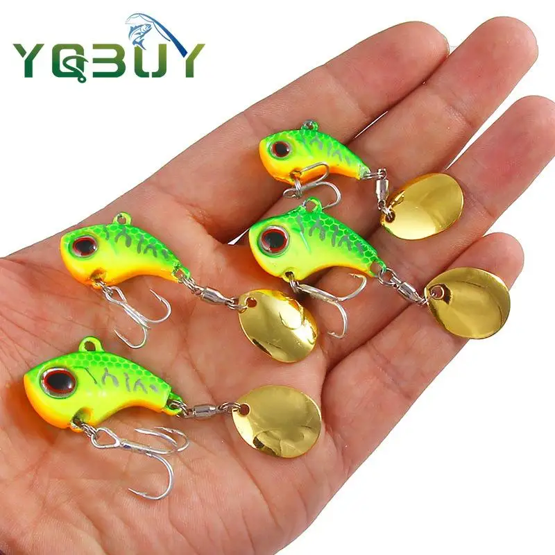 Nuevo señuelo cebo giratorio rápido pequeño ciclón vibración VIB placa de hierro lentejuelas de Metal pesca en el mar cebo falso de agua dulce