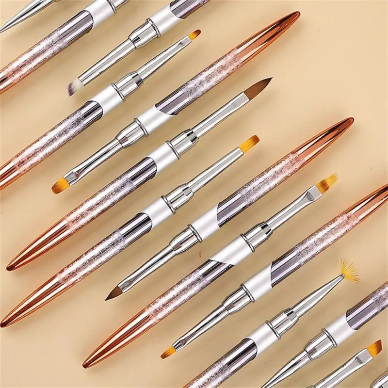 Pinceles de pintura de línea con patrón degradado, pincel acrílico de cristal de oro rosa para arte de uñas - imagen 3