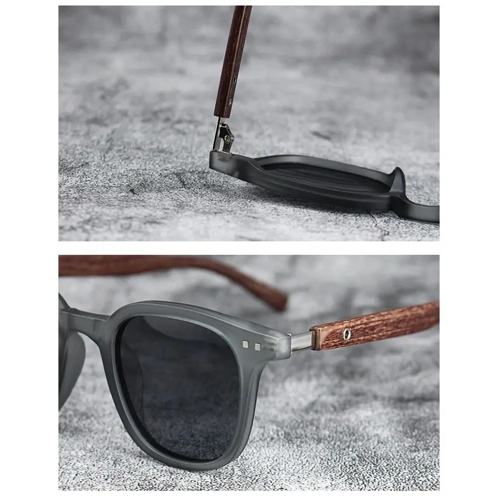 Gafas de sol vintage efecto madera protección UV unisex - imagen 3