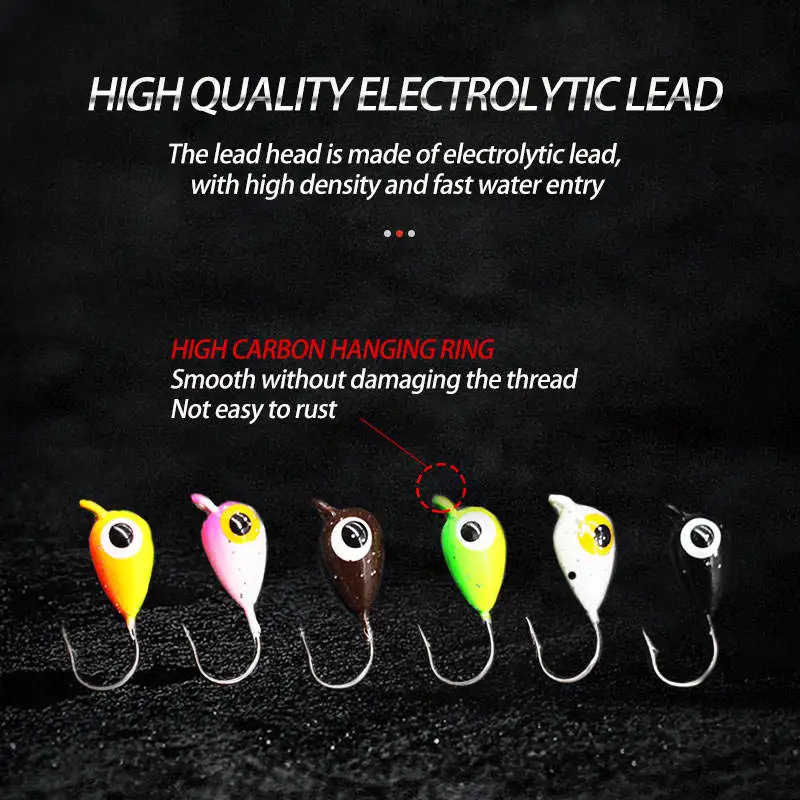 10 unids/caja juego de plantillas de pesca en hielo anzuelo de pesca en hielo Panfish Crappie Walleye perca plantillas anzuelo de pesca en hielo señuelos - imagen 2