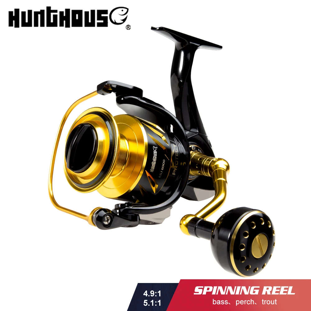 Hunthouse-carrete giratorio de pesca en agua salada, 11 + 1 3000g-10000g para Lucio, jigging, potencia de arrastre de 30kg/35kg, 325-545