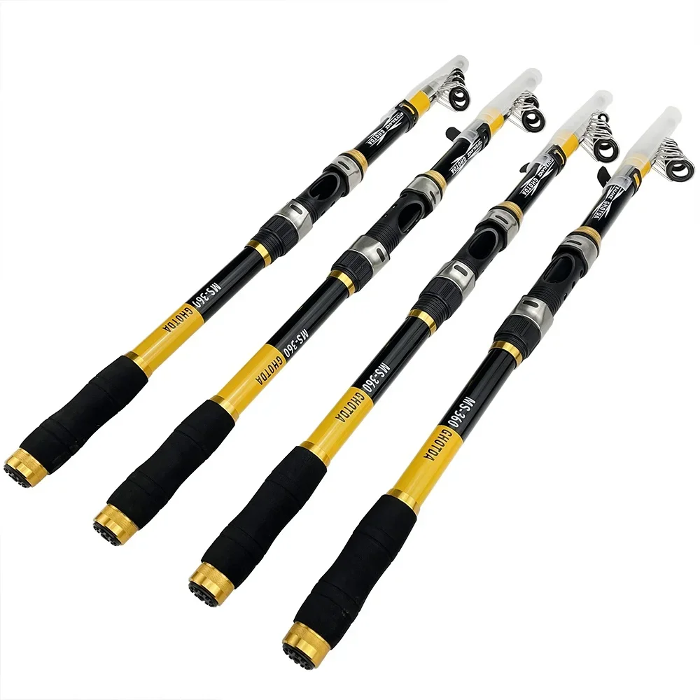 Caña de pescar telescópica de fibra de carbono, accesorio con mango EVA, giratoria, peso de 4kg, 1,8 m-3,6 m - imagen 4