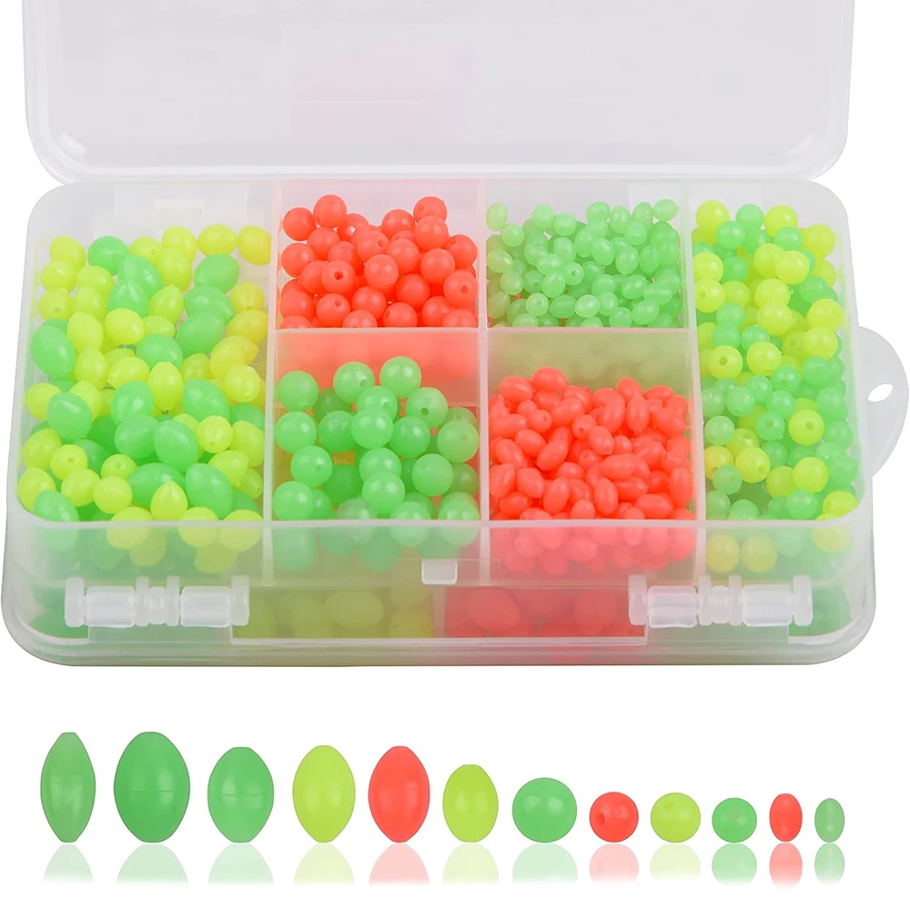 Cuentas luminosas ovaladas para pesca en agua dulce y salada
