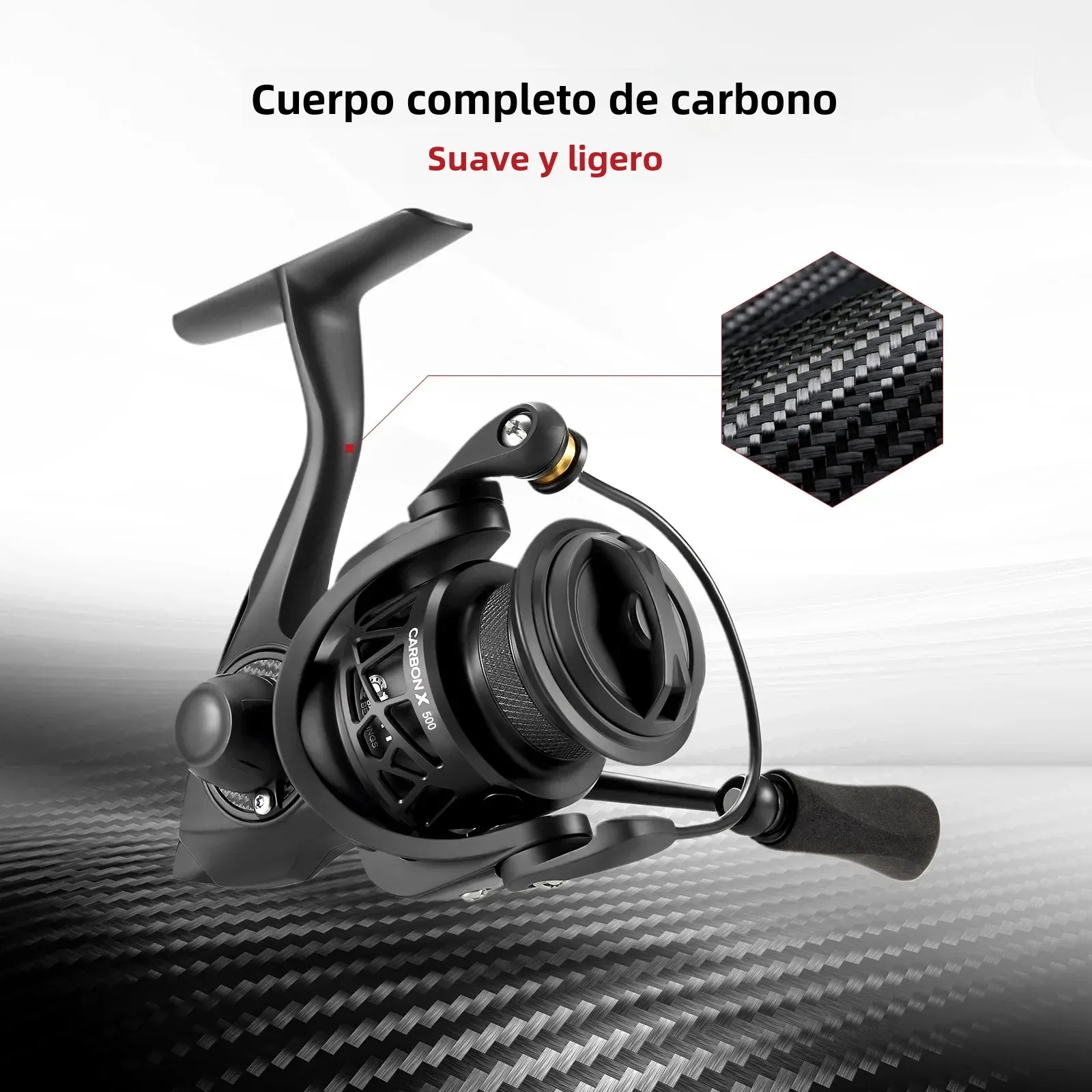 Carrete giratorio Piscifun Carbon X Max 15kg ultraligero 145g 5,2:1/6,2:1 relación de engranaje 11BB 1000 2000 3000 4000 carrete de pesca de agua dulce - imagen 3