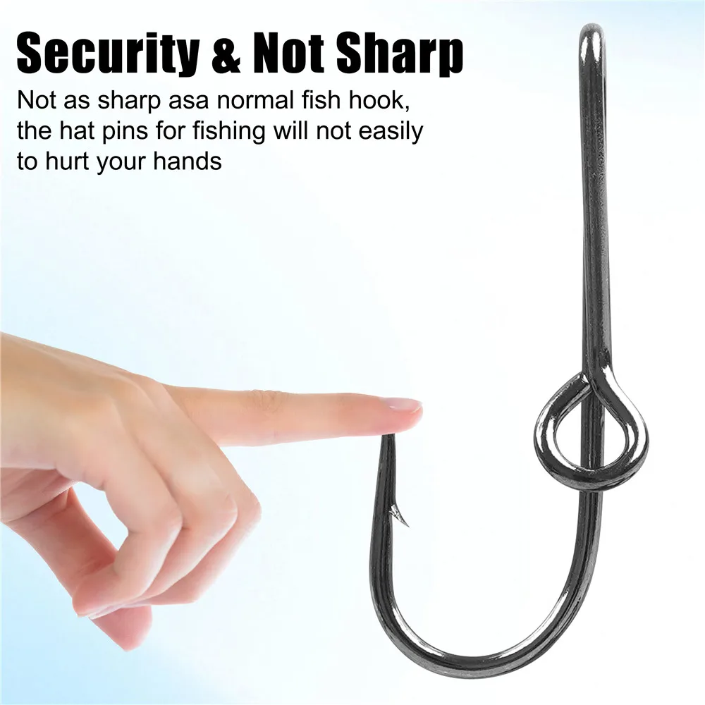 20 piezas anzuelo para sombrero, alfileres para sombreros para hombres, anzuelos de pesca circulares doblados dorados/negros, alfileres para sombrero, gorro artesanal, cierre de corbata, Clip para dinero - imagen 5