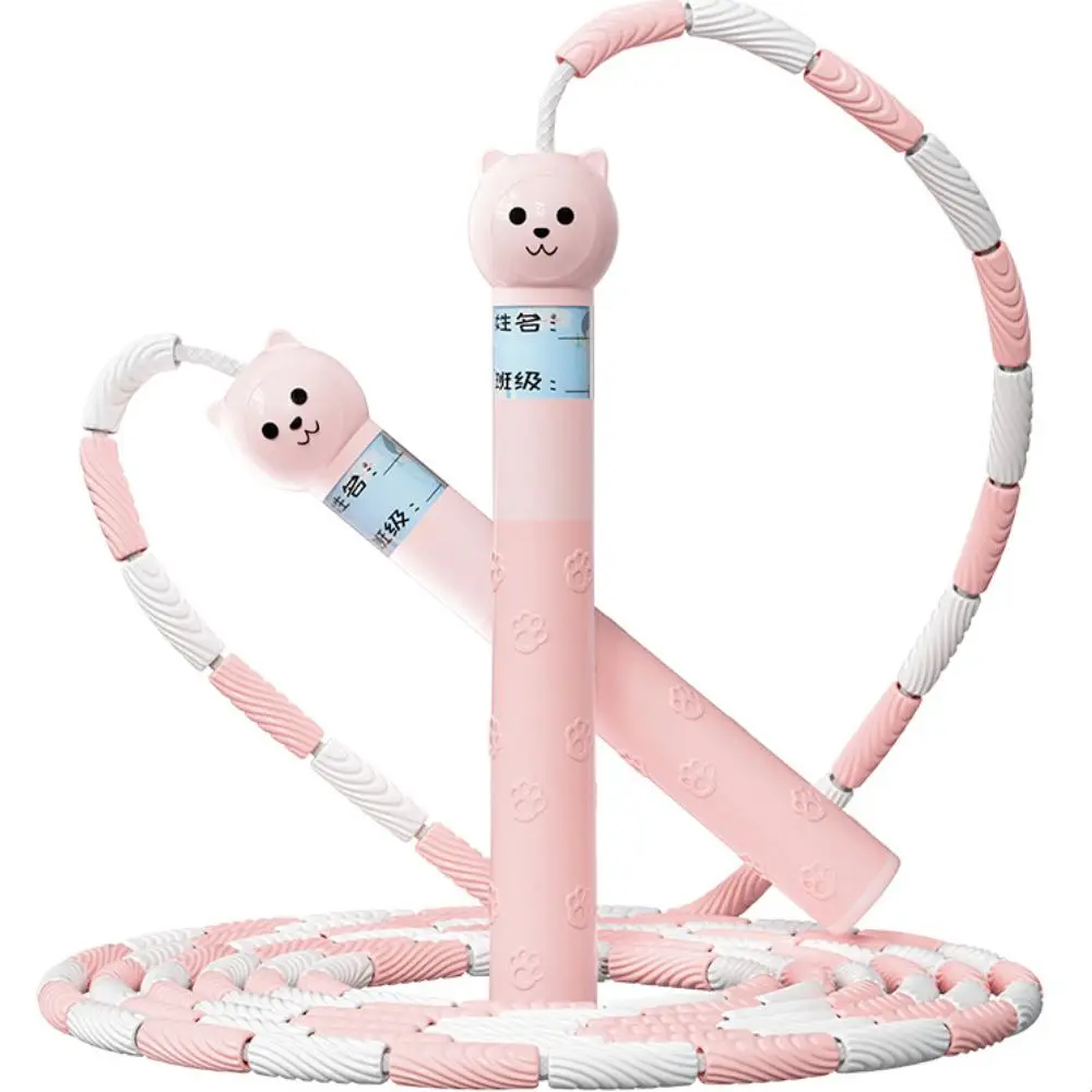 Cuerda para saltar con cuentas suaves para articulación de bambú, cuerda para saltar de Fitness segmentada de Color sólido de 2,8 m, cuerda deportiva profesional duradera para niños - imagen 3