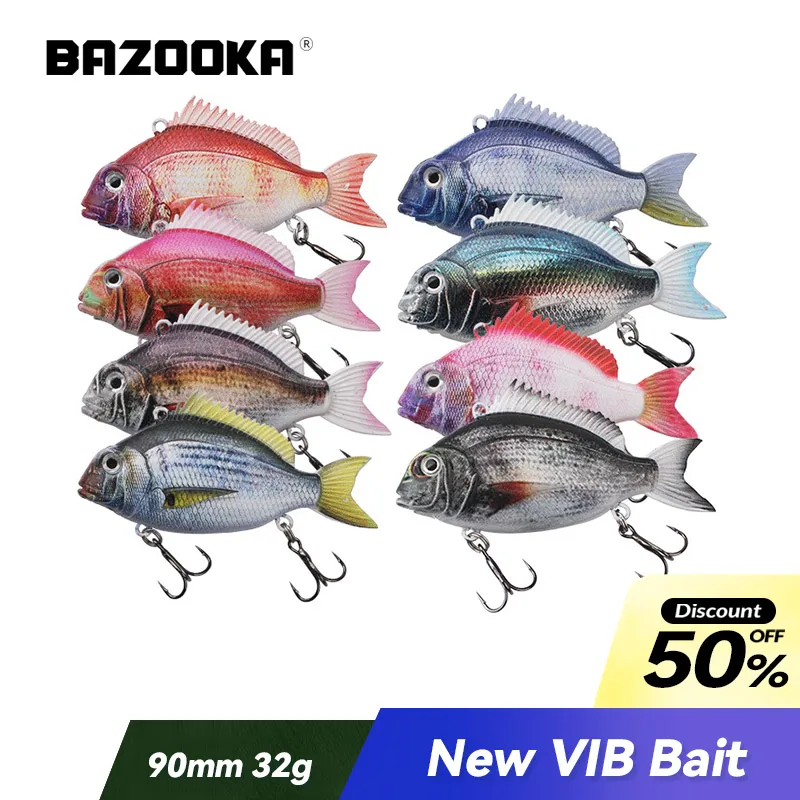 Señuelo de pesca Bazooka de 12,5g/25g/32g, cebos Swimbait para carpa, Lucio, plantilla lenta VIB, Jigging duro, hundimiento rápido, curricán, lubina de plomo de invierno